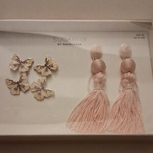 Pink Tassel Drop Earrings